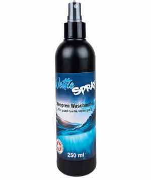 WettieClean – Format voyage 250 ml – Détergent pour néoprène spray